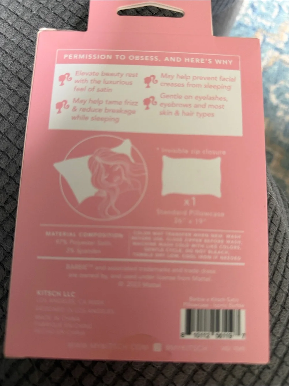 Barbie x Kitsch Satin pillowcase (NWT)